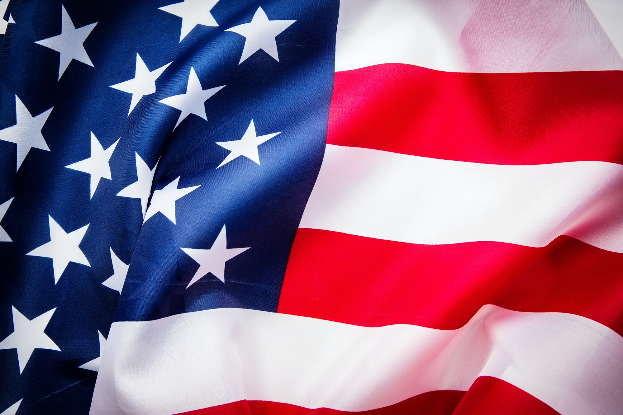 USA flag background.